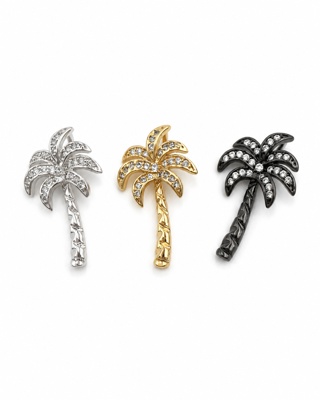 Gold Filled Palm Tree Charm, CZ Rhinestone Tropical Pendant, Beach Jewelry Finding, Palm Tree Charm for Necklace Bracelet, CP2529