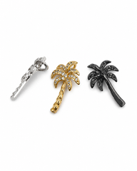 Gold Filled Palm Tree Charm, CZ Rhinestone Tropical Pendant, Beach Jewelry Finding, Palm Tree Charm for Necklace Bracelet, CP2529