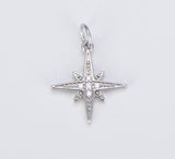18K Gold Filled Starburst CZ Pendant, Micro Pave Cubic Zirconia Star Charm, North Star Charm, Gold Star Charm, CP315