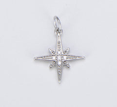 18K Gold Filled Starburst CZ Pendant, Micro Pave Cubic Zirconia Star Charm, North Star Charm, Gold Star Charm, CP315