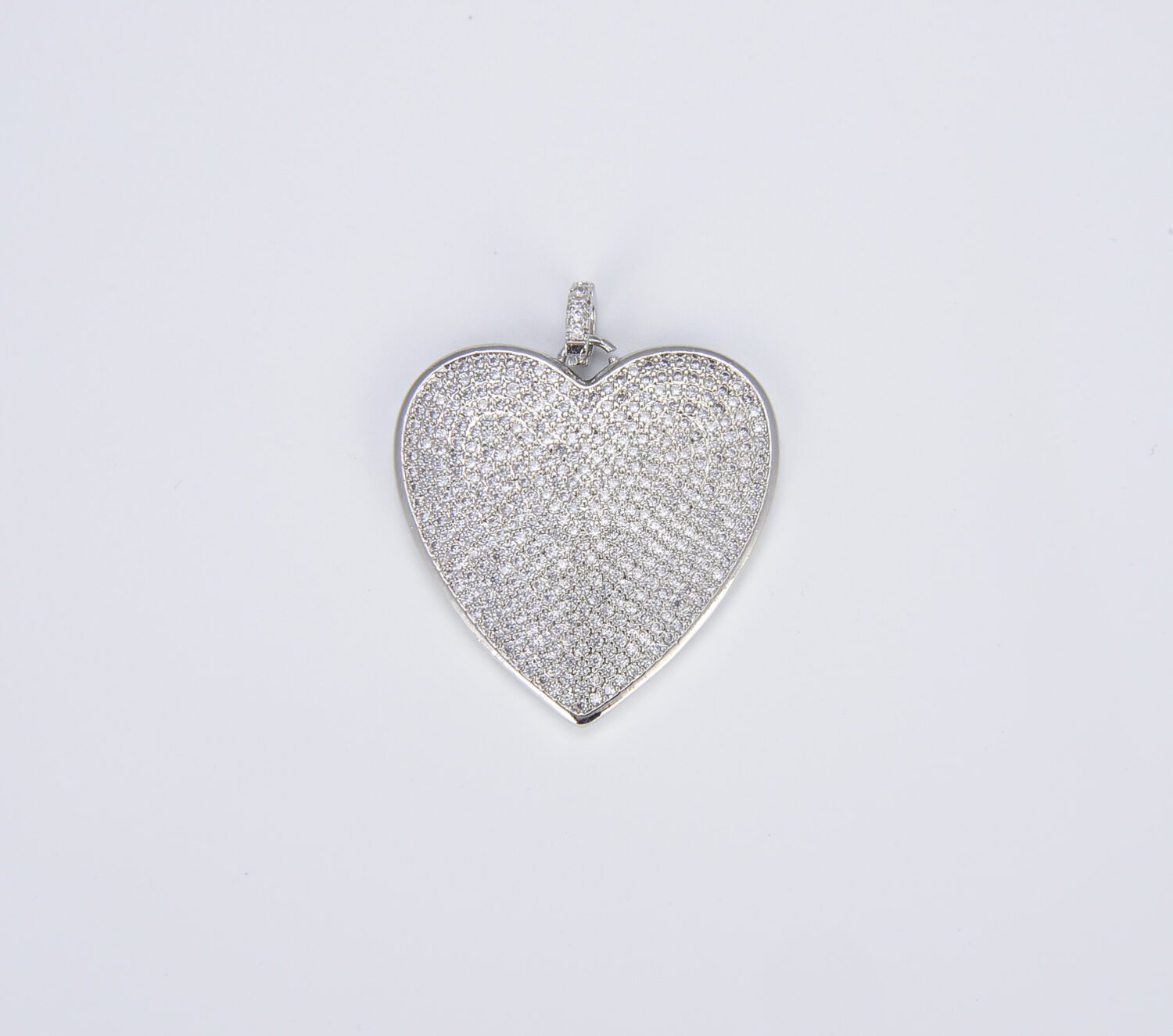 18K Gold Filled Pave Cubic Zirconia Heart Charm, Love Charm for Necklace Bracelet Jewelry Making Supply, 30mm CP329