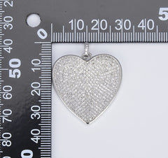 18K Gold Filled Pave Cubic Zirconia Heart Charm, Love Charm for Necklace Bracelet Jewelry Making Supply, 30mm CP329