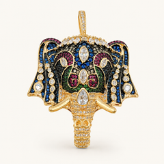 Gold Filled Elephant Charm, Pave CZ Elephant Pendant, Colorful Crystal Elephant Jewelry Finding, Animal Charm for Necklace Bracelet, CP360