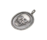 Antique Silver Skull Head Add-On Charm Pendant, Full Clear CZ Micro Pave Skeleton Pendant, Men’s Jewelry Making Necklace Pendant, CP788