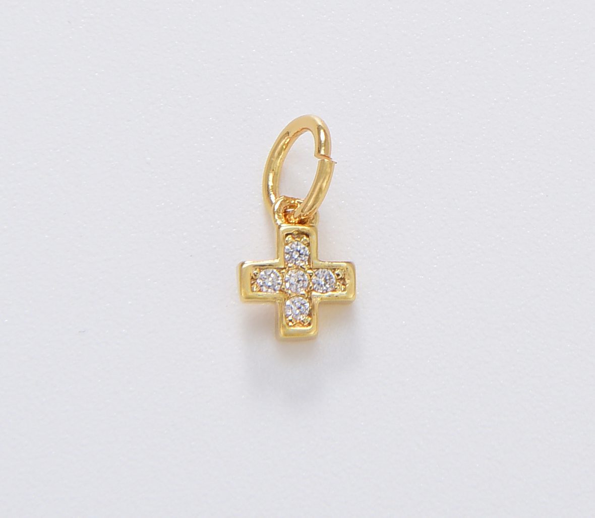 24K Gold Filled Dainty Cross Charm, Small Cross Pendant, Tiny Cross Pendant for Necklace Bracelet Charm Supply Religious Jewelry, CP430