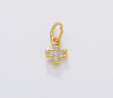 24K Gold Filled Dainty Cross Charm, Small Cross Pendant, Tiny Cross Pendant for Necklace Bracelet Charm Supply Religious Jewelry, CP430