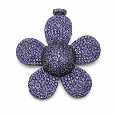 Flower Charm, Pave CZ Flower Pendant, Floral Charm, Rhinestone Flower Jewelry Finding, Floral Necklace Bracelet Charm, DIY Jewelry, CP456