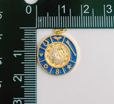 18K Gold Filled Blue Enamel Pendant, Good Fortune Zodiac Charm, CP519