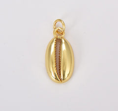 24K Gold Filled Cowrie Shell, Cowrie Shell Choker, Cowrie Shell Pendant, Cowrie Necklace, Beach Shell Pendant, DIY, Jewelry Making, 21x9mm, CP521