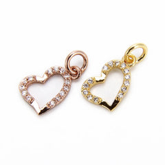 24K Gold Filled Heart Charm, Heart Pendant, Made With Love Charm, DIY, Jewelry Making 15x8mm, CP523