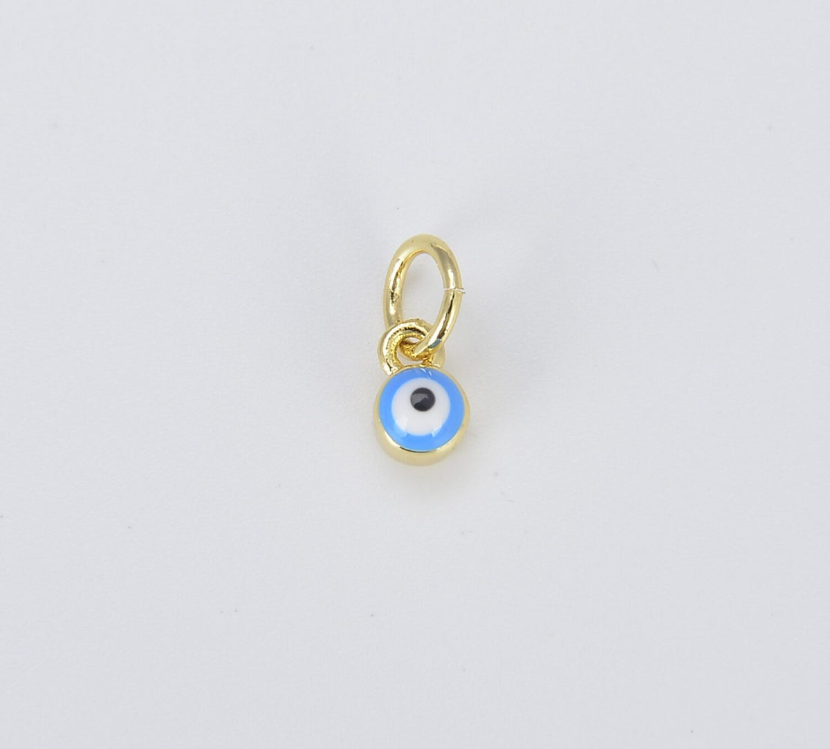 18K Gold Filled Enamel Evil Eye Charm, Tiny Evil Eye Charm for Bracelet Necklace Earrings Jewelry Making Supply, 4mm, CP529A