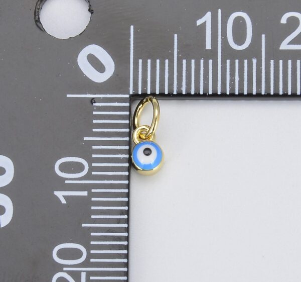 18K Gold Filled Enamel Evil Eye Charm, Tiny Evil Eye Charm for Bracelet Necklace Earrings Jewelry Making Supply, 4mm, CP529A