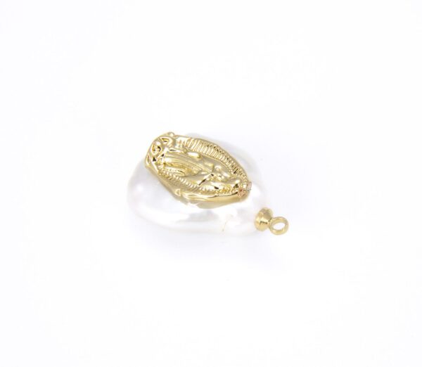 18K Gold Filled Freshwater Pearl Virgin Mary Charm, CP547