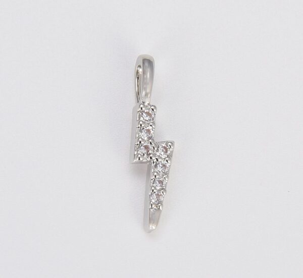 18K Gold Filled Micro Pave Lightning Bolt Charm, CP556A