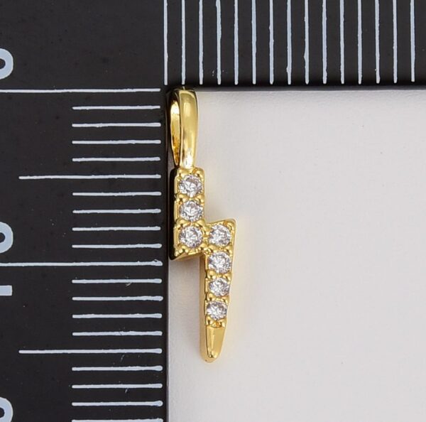 18K Gold Filled Micro Pave Lightning Bolt Charm, CP556A