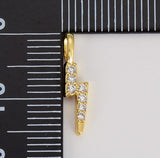 18K Gold Filled Micro Pave Lightning Bolt Charm, CP556A