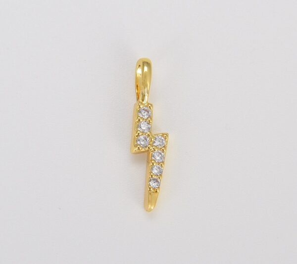 18K Gold Filled Micro Pave Lightning Bolt Charm, CP556A