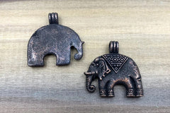 Elephant Charm, Elephant Pendant, Elephant Necklace, Elephant Bracelet, Good Luck Elephant, Bronze Elephant, Zoo Charm, 27x27, CP572