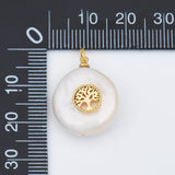 18K Gold Filled Fresh Water Pearl Tree Of Life, Tree Of Life Pendant, Tree Of Life Charms, Family Tree Charm, Good Luck Charm, 16x12mm, CP614