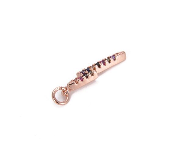 18K Gold Filled Charm Lightning Bolt CZ Micro Pave Lightning bolt charm Thunder Bolt Charm Gold Fill Harry Potter Charm 19x3mm, CP617