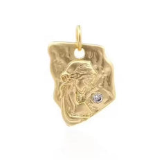 24K Gold Filled Dainty Virgin Mary Pendant Necklace CZ Micro Pave Gold Virgen de Guadalupe for Necklace Religious Jewelry 17x12mm, CP618