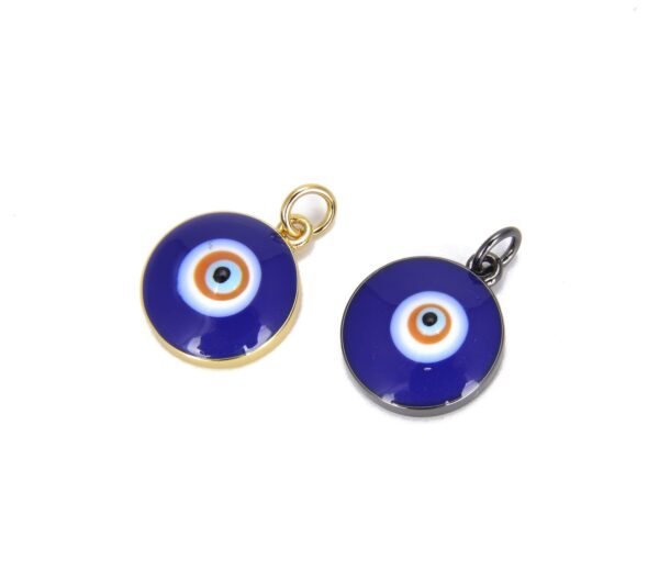 14K Gold Filled Blue Evil Eye, Evil Eye Charm, Gold Evil Eye, Blue Evil Eye Charms, Evil Eye Necklace, Evil Eye Bracelet, Gold Evil Eye, 19x13mm, CP624