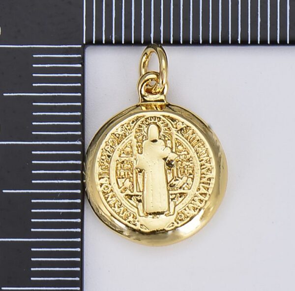 14K Gold Filled Cubic Zirconia Micro Pave St. Benedict Charm, CP630