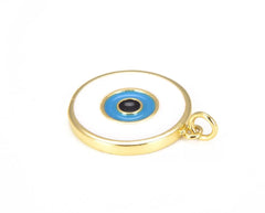 18K Gold Filled Turquoise Blue Enamel Evil Eye Charm, Enamel Evil Eye Charm, Turkish Evil Eye, Evil Eye Charm, 20x26mm, CP641