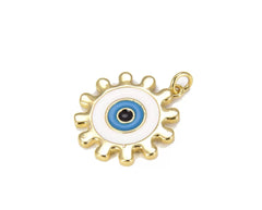 14K Gold Filled Turquoise Blue Enamel Evil Eye Charm, Enamel Evil Eye Charm, Turkish Evil Eye, Evil Eye Charm, Evil Eye Necklace, 27x20mm, CP643