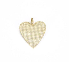 18K Gold Filled White Enamel Heart Pendant Charm, White Enamel Heart Pendant with Gold Finish, Enamel Heart 35mm, CP644A