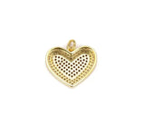 24K Gold Filled Red Heart Charm Pendant, CZ Micro Pave Heart Charm, CZ Heart Charm for bracelet necklace diy jewelry, 21x19mm, CP650