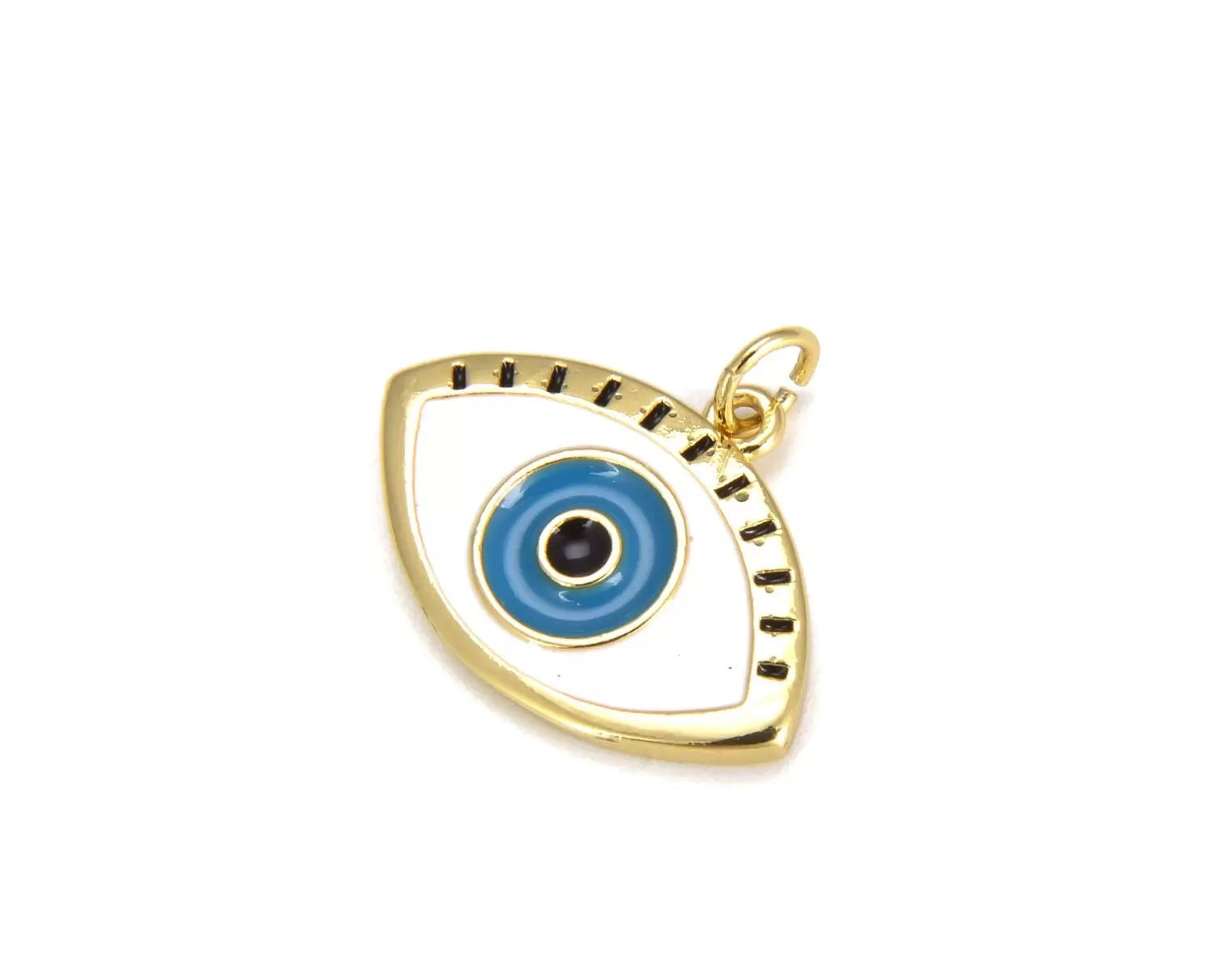 14K Gold Filled Turquoise Blue Enamel Evil Eye Charm, Enamel Evil Eye Charm, Turkish Evil Eye, Evil Eye Charm Necklace, 23x19mm, CP652