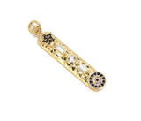 18K Gold Filled Micro Pave Vertical Bar Evil Eye Star Necklace,39x7x3mm, CP657