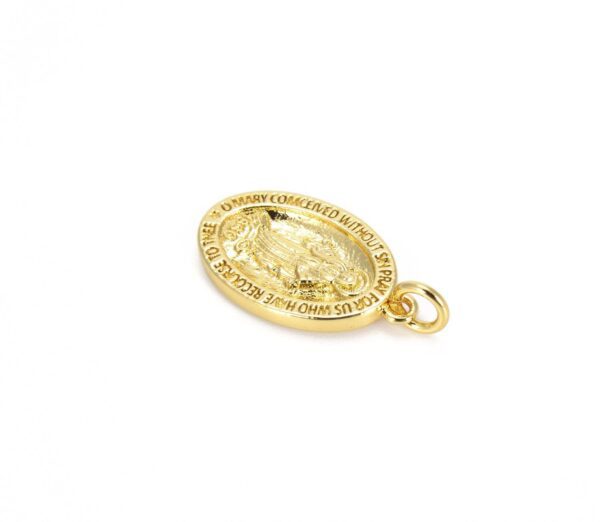 22K Gold Filled Virgin Mary Charm, Our Lady Of Guadalupe, Virgin Mary Necklace, Virgin Mary Bracelet, Virgin Mary Pendant, 23x12mm, CP668