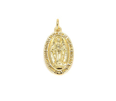 22K Gold Filled Virgin Mary Charm, Our Lady Of Guadalupe, Virgin Mary Necklace, Virgin Mary Bracelet, Virgin Mary Pendant, 23x12mm, CP668