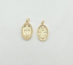 18K Gold Filled Virgin Mary Charm, Our Lady Of Guadalupe, Virgin Mary Jewelry, Virgin Mary Pendant Necklace Bracelet, 19mm, 20mm, CP670