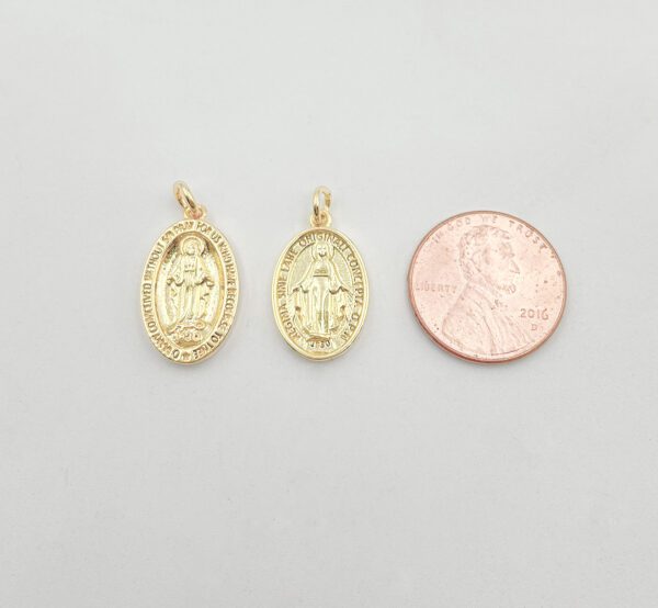 18K Gold Filled Virgin Mary Charm, Our Lady Of Guadalupe, Virgin Mary Jewelry, Virgin Mary Pendant Necklace Bracelet, 19mm, 20mm, CP670