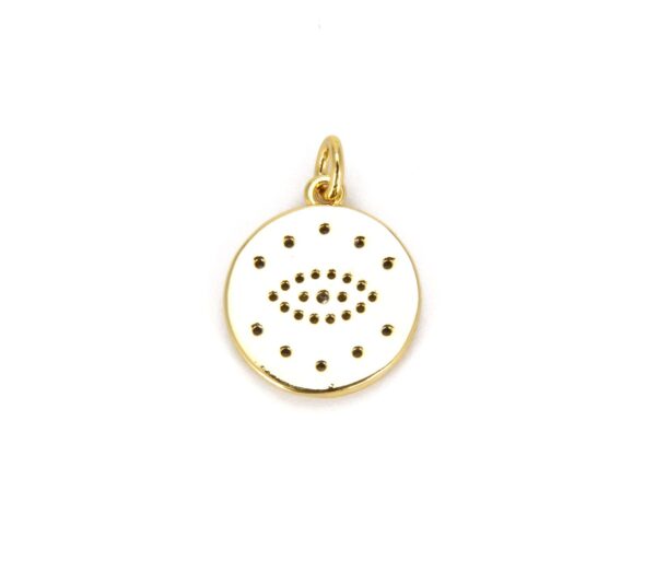 24K Gold Filled Eyelash Evil Eye Charm, CZ Micro Pave Evil Eye Pendant, Evil Eye Bracelet Charm, Evil Eye Jewelry, 20x15mm, CP671