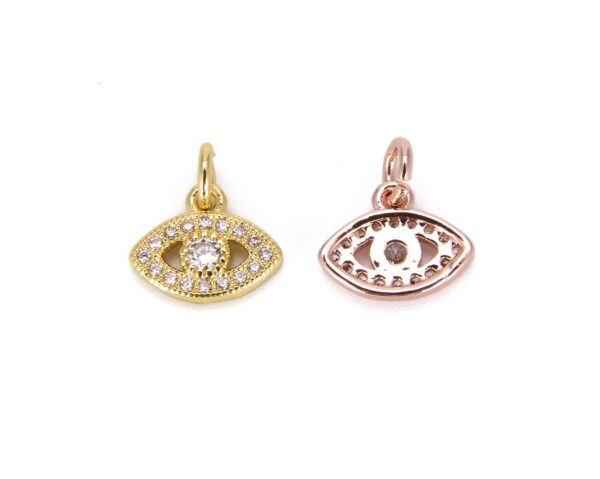 18K Gold Filled Cubic Zirconia Evil Eye Charm, CP673