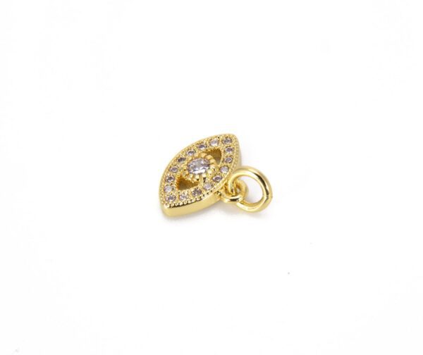 18K Gold Filled Cubic Zirconia Evil Eye Charm, CP673