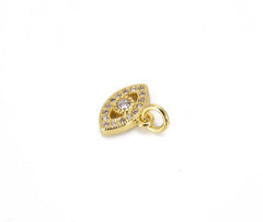 18K Gold Filled Cubic Zirconia Evil Eye Charm, CP673