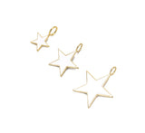 18K Gold Filled Over Brass White Enamel Star Charm, Star Pendant, Charm Necklace, Enamel Charms, Small, Medium, Large, CP683