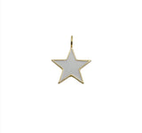 18K Gold Filled Over Brass White Enamel Star Charm, Star Pendant, Charm Necklace, Enamel Charms, Small, Medium, Large, CP683