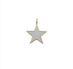 18K Gold Filled Over Brass White Enamel Star Charm, Star Pendant, Charm Necklace, Enamel Charms, Small, Medium, Large, CP683