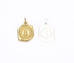 18K Gold Filled Virgin Mary Charm, Virgin Mary Necklace Pendant, Our Lady Of Guadalupe, Virgin Of Guadalupe Charm, 19x13mm, CP695