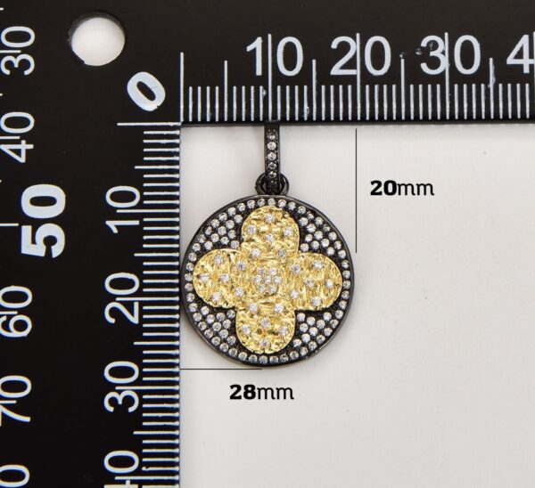 14K Gold Filled Clover Charm Pendant, Cubic Zirconia Micro Pave, Four Leaf Clover, Clover Charms, Clover Pendant, Good Luck Charm, 28x20mm, CP794