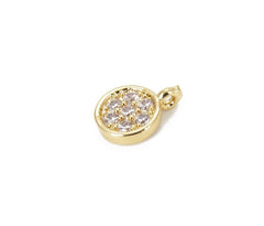 18K Gold Filled Evil Eye Charm Pendant, Cubic Zirconia Micro Pave, Necklace Pendant, Pendant Necklace, Medallion Pendant, Evil Eye, 8x6mm, CP798