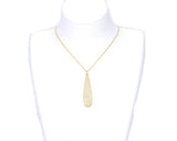 18K Gold Filled Teardrop Charm Pendant, Micro Pave Cz White Gold Teardrop Pendant Charm, Bracelet Necklace Earrings, 47x11mm, CP805