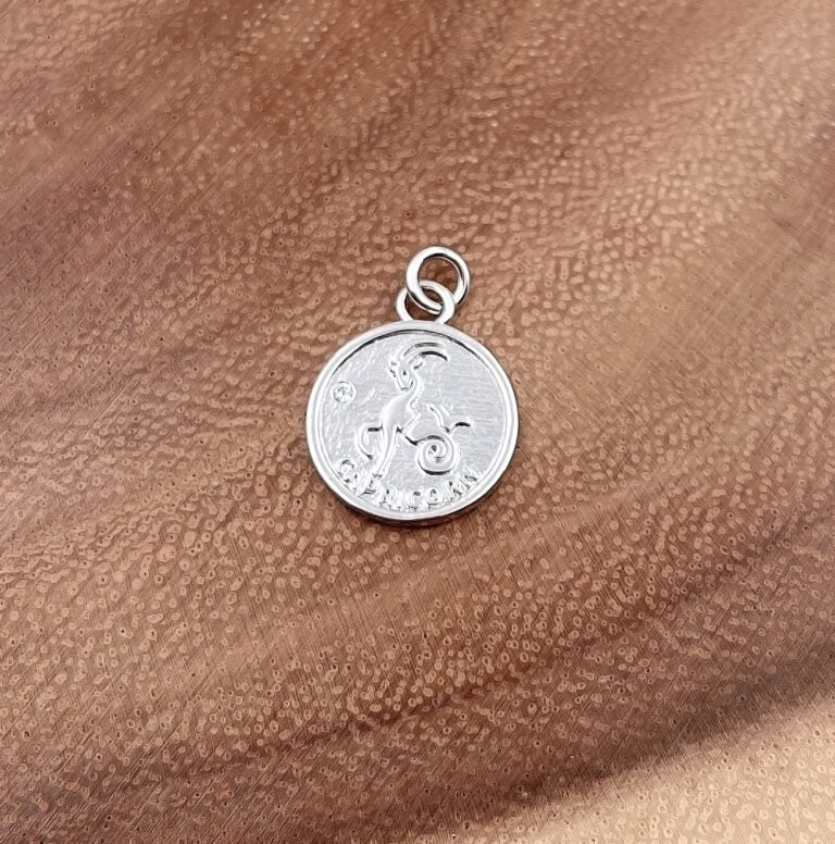 White Gold Silver Cubic Zirconia Micro Pave Zodiac Constellation Charms Pendant, CP825