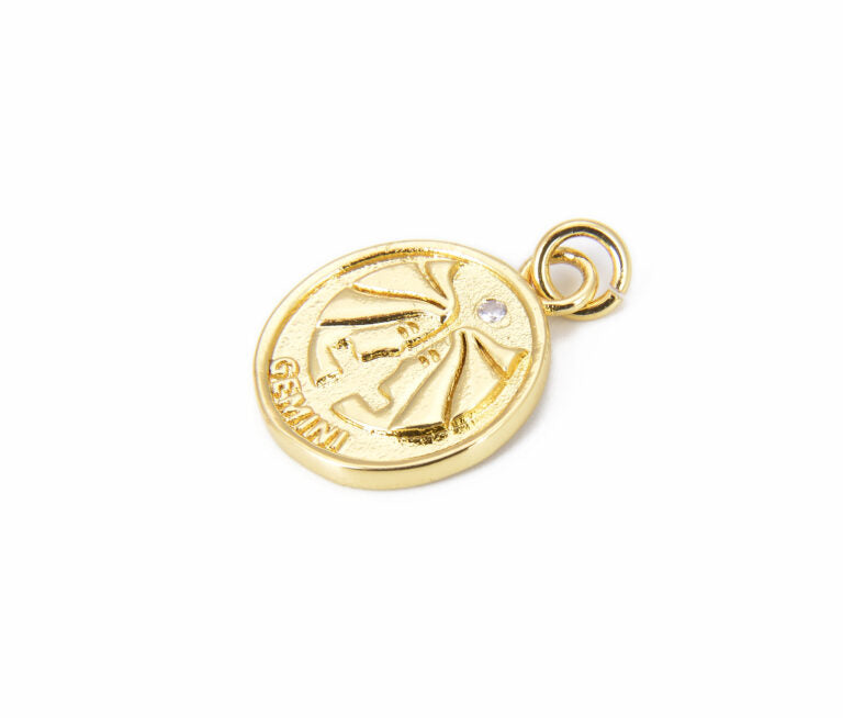 18K Gold Filled CZ Micro Pave Zodiac Constellation Charms Pendant, CP825